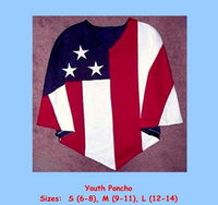 Kids/Youth USA Flag Poncho by Stately Made in USA