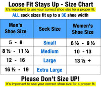 Sale: 6-Pack Loose Fit Stays Up Cotton Casual No Show Socks Made in USA by Extra Wide