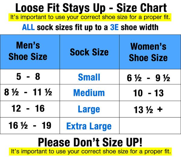 Loose Fit Stays Up Quarter Socks