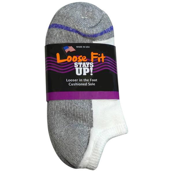 Loose Fit Stays Up Cotton Casual Quarter Socks White / Medium
