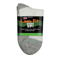 6-Pack Loose Fit Stays Up Cotton Casual Quarter Socks Made in USA by Extra Wide
