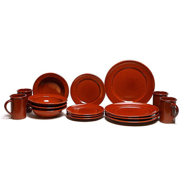 Copper Clay Classic Dinner Plate Set for Four Made in USA