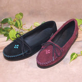 Women's Suede Flower Shoes Made in America by Footskins 1239