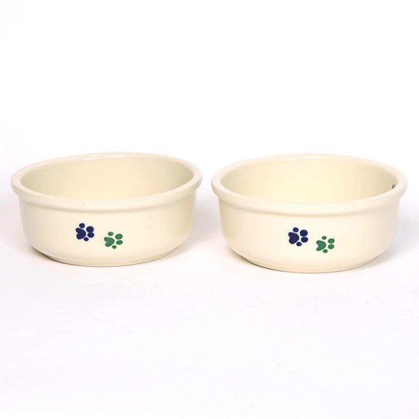WALKING PAWS LARGE COOL PET DISH SET by Emerson Creek Pottery Made in USA Set, Large Pet2744