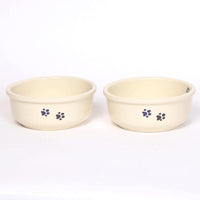NEW! WALKING PAWS LARGE PINK PET DISH SET by Emerson Creek Pottery Made in USA Set, Large Pet2746