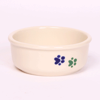 NEW! ROUND PRINTS SMALL COOL PET DISH SET by Emerson Creek Pottery Made in USA Set, Small Pet2734