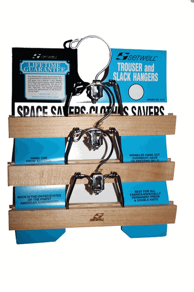 Setwell Trouser and Slack Hanger 3-Pack Made in USA by Setco, Inc #0117
