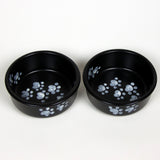 NEW! Walking Paws Small Snowy Paws Pet Dish Set by Emerson Creek Pottery Made in USA Set, Small Pet2695W