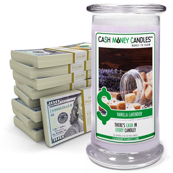 christmas tree candle with money inside Vanilla Lavender Cash Money Candles Made in USA