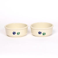 NEW! ROUND PRINTS SMALL COOL PET DISH SET by Emerson Creek Pottery Made in USA Set, Small Pet2734