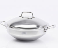 5Qt Stainless Steel INDUCTION Wok w/Cover USA Made by 360 Cookware