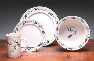 Blueberry Dinner Set Made in USA by Emerson Creek Pottery
