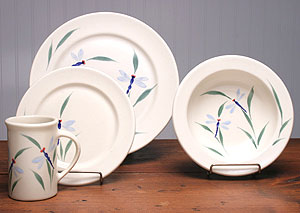 Dragonfly Dinner Set Made in USA by Emerson Creek Pottery