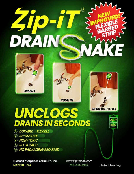 How to Unclog your Drain in Seconds! Zip-It Hair Clog Removal 25-inch Drain  Snake Cleaner, 3 Pack 